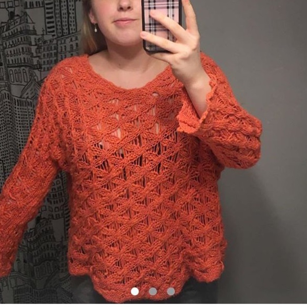 Free People Orange Sweater